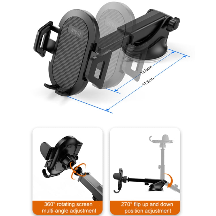 WIWU CH015 Car Suction Cup Type Extendable Bracket - Car Holders by WIWU | Online Shopping UK | buy2fix