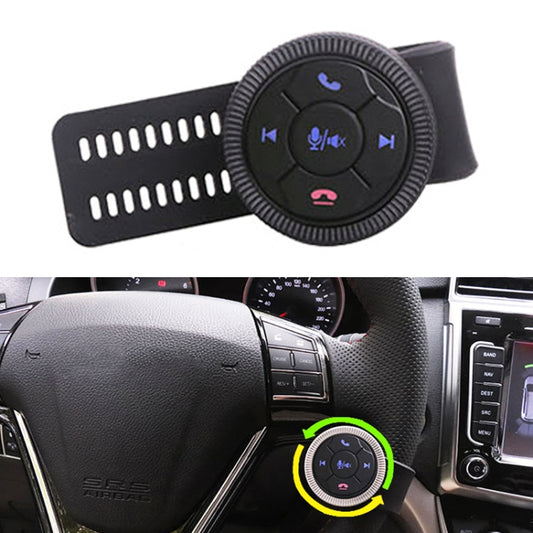 Universal Strap Shape Steering Wheel Remote Control Car Multimedia Wireless Button Remote Control (Black) by buy2fix