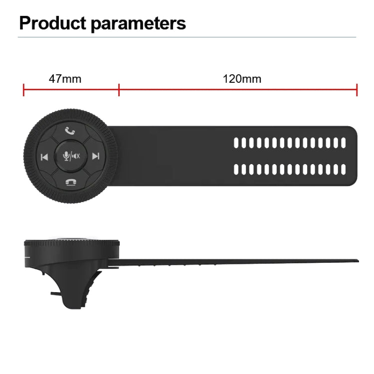 Universal Strap Shape Steering Wheel Remote Control Car Multimedia Wireless Button Remote Control (Silver) by buy2fix