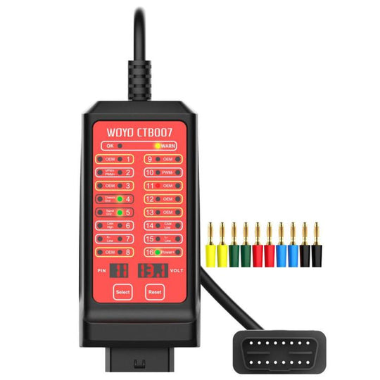 WOYO CTB007 CAN Tester Box 12V 24V OBD2 Breakout Box with 70cm / 27 inch Cable for All Car Automotive Diagnostic Tool (Black Red)