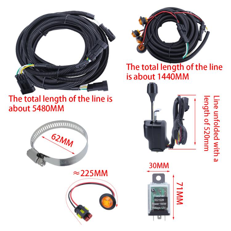 CP-5221 UTV Turn Signal Kit with Horn, Plug and Play Street Legal with Column Turn Switch and 105, Amber LED Blinker Kit - Car Light Accessories by buy2fix | Online Shopping UK | buy2fix