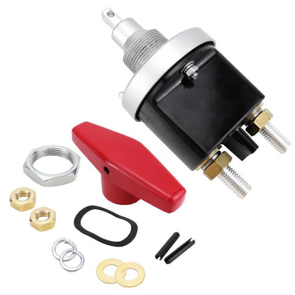 300A High Current Silver-plated Copper 12V-36V Battery Cut Off Switch with Red Handle Isolator - Car Switches by buy2fix | Online Shopping UK | buy2fix