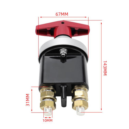 300A High Current Silver-plated Copper 12V-36V Battery Cut Off Switch with Red Handle Isolator - Car Switches by buy2fix | Online Shopping UK | buy2fix