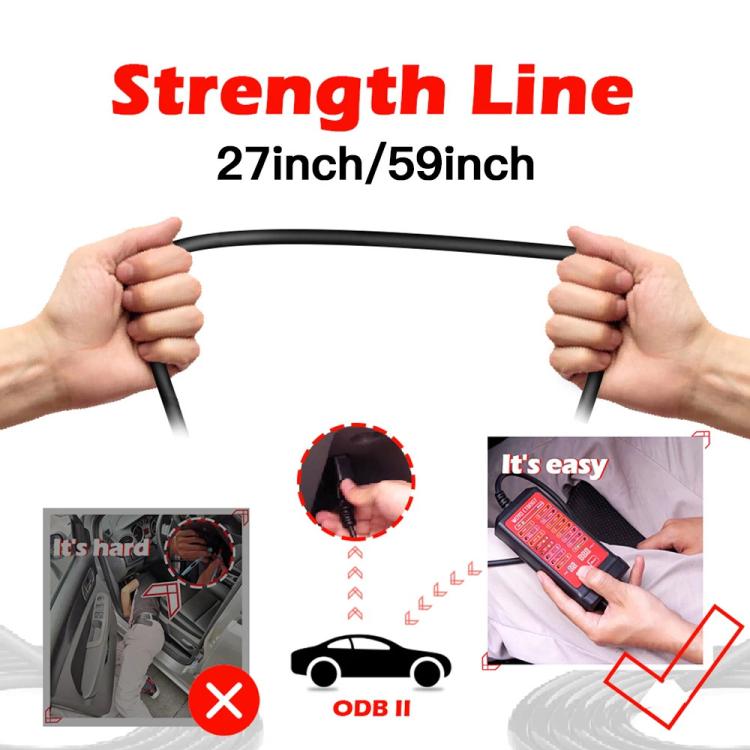 WOYO CTB007 CAN Tester Box 12V 24V OBD2 Breakout Box with 27 in / 59 in Cable Cable for All Car Automotive Diagnostic Tool (Black Red) - Code Readers & Scan Tools by buy2fix | Online Shopping UK | buy2fix