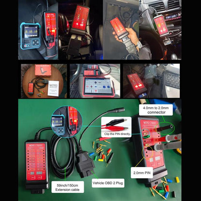 WOYO CTB007 CAN Tester Box 12V 24V OBD2 Breakout Box with 27 in / 59 in Cable Cable for All Car Automotive Diagnostic Tool (Black Red) - Code Readers & Scan Tools by buy2fix | Online Shopping UK | buy2fix