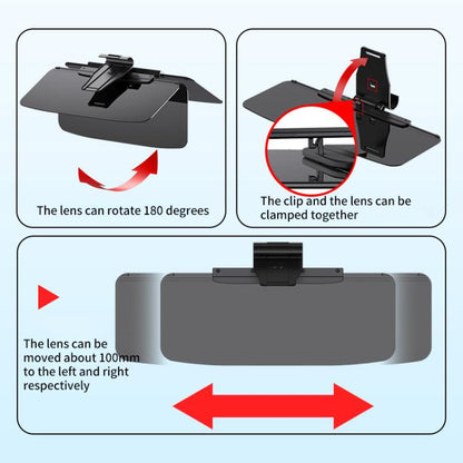 SHUNWEI SD-2302 Car Sun Visor Day Night Anti Glare Visor Adjustable Visor Protection Mirror (Black) - Sunglasses & Glasses Clips by SHUNWEI | Online Shopping UK | buy2fix