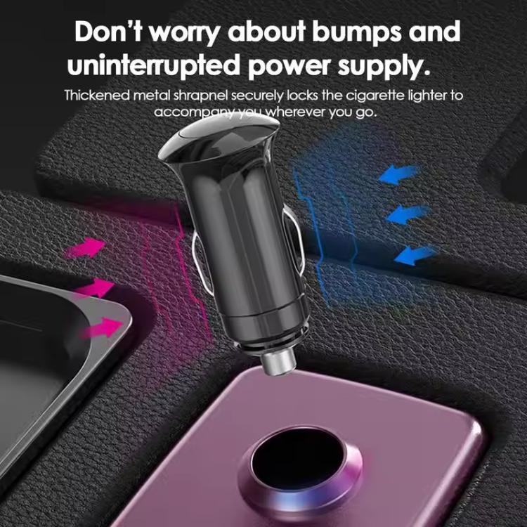 SHUNWEI SD-1904 Dual Socket Car Cigarette Lighter Splitter with USB Charger (Black) - Cigar Socket by SHUNWEI | Online Shopping UK | buy2fix