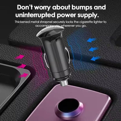 SHUNWEI SD-1904 Dual Socket Car Cigarette Lighter Splitter with USB Charger (Black) - Cigar Socket by SHUNWEI | Online Shopping UK | buy2fix