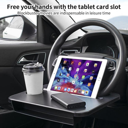 SHUNWEI SD-1520 Car Steering Wheel Tray Multi-Functional In-Car Organizer Desk (Black) - Car Drink Holders by SHUNWEI | Online Shopping UK | buy2fix