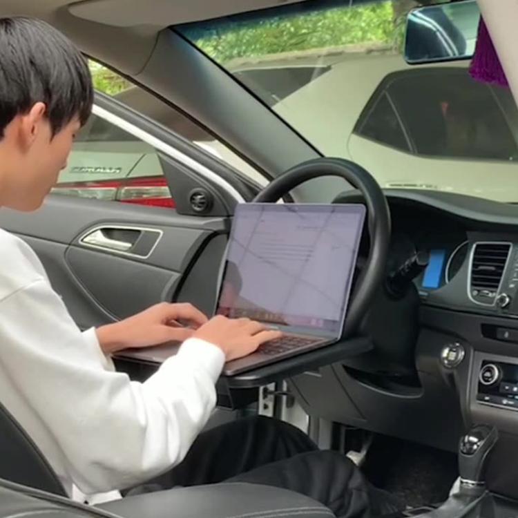 SHUNWEI SD-1520 Car Steering Wheel Tray Multi-Functional In-Car Organizer Desk (Black) - Car Drink Holders by SHUNWEI | Online Shopping UK | buy2fix