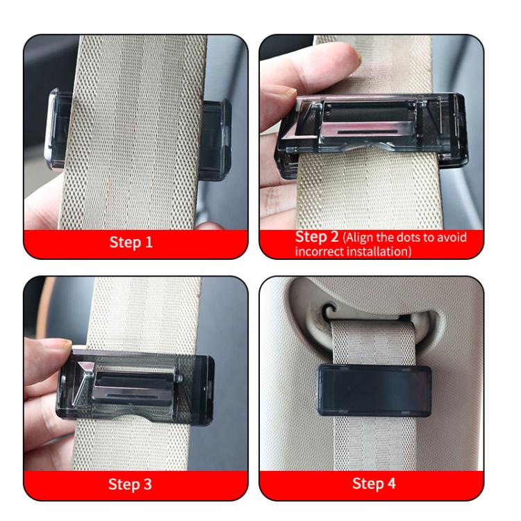 SHUNWEI SD-1405 1 Pair Car Safety Stopper Buckle Seat Belt Clip (Transparent Black) - Seat Belts & Padding by SHUNWEI | Online Shopping UK | buy2fix