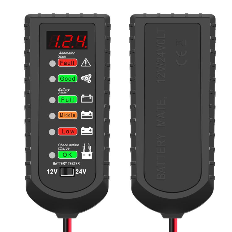 12V / 24V Automotive Battery Voltage Tester (Black) - Electronic Test by buy2fix | Online Shopping UK | buy2fix
