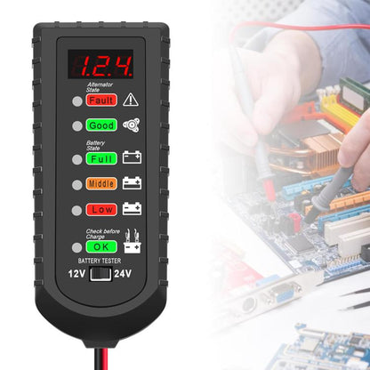12V / 24V Automotive Battery Voltage Tester (Black) - Electronic Test by buy2fix | Online Shopping UK | buy2fix