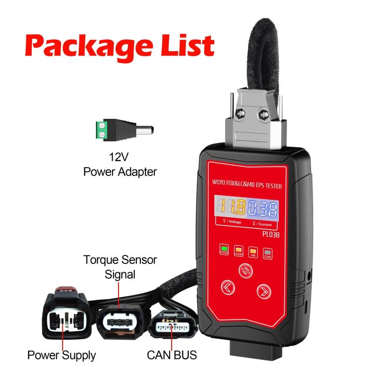 WOYO PL038 For Ford Focus, Kuga, Explorer, Lincoln, Volvo V40 Iron Shell Electric Power Steering Wheel Motor EPS Tester (Black Red) - Code Readers & Scan Tools by buy2fix | Online Shopping UK | buy2fix