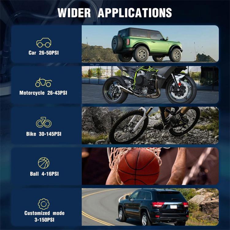 12V Portable Air Pump for Car Motorcycle Tires (Black) - Inflatable Pump by buy2fix | Online Shopping UK | buy2fix