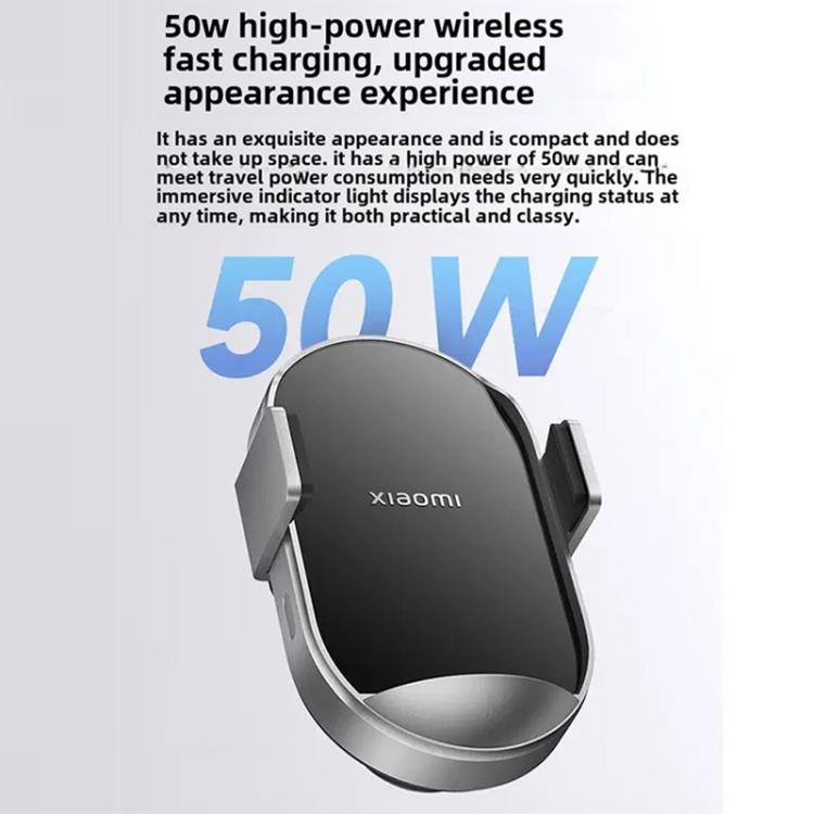 Xiaomi 50W Wireless Car Charger Dual Interface Fast Quick Charging Holder (Black) - Wireless Charger Holders by Xiaomi | Online Shopping UK | buy2fix