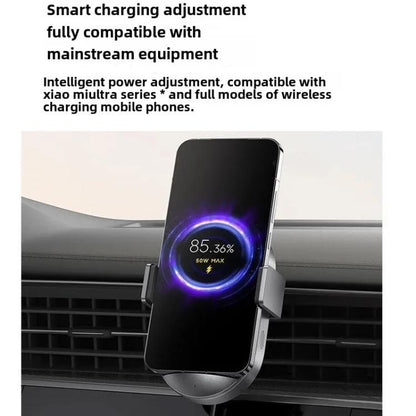 Xiaomi 50W Wireless Car Charger Dual Interface Fast Quick Charging Holder (Black) - Wireless Charger Holders by Xiaomi | Online Shopping UK | buy2fix