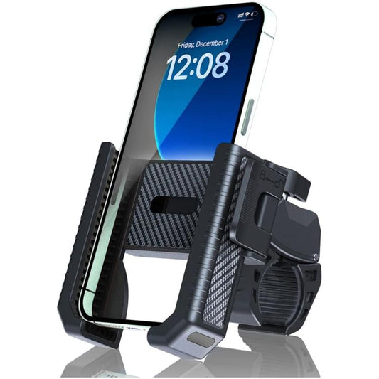 Carbon Fiber Texture Bicycle Non-slip Scooter Phone Holder (Black) - Holders by buy2fix | Online Shopping UK | buy2fix