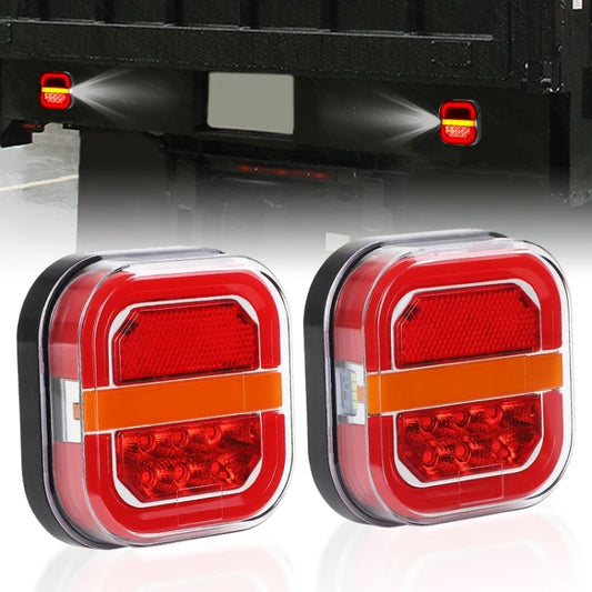 2pcs 12-24V 28LEDs Square Trailer Taillight by buy2fix