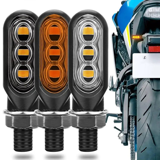 2pcs 12V 3LEDs Motorcycle Mini Water Turn Signal Light (Transparent) by buy2fix