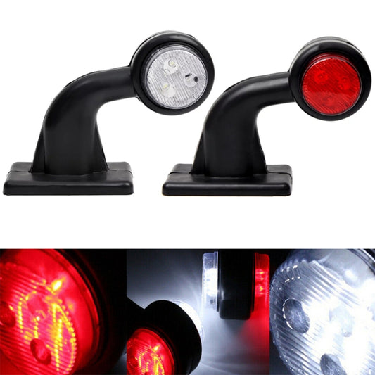 2pcs Car / Truck 12-30V LED Red White Side Marker Indicator Lights Bulb Lamp by buy2fix
