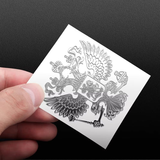 10pcs PITREW Coat of Arms of Russia Emblem Nickel Metal Car Stickers Decals (Silver) by buy2fix