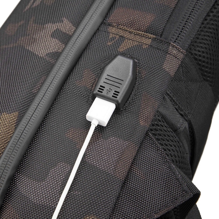 Ozuko 9205 Outdoor Waterproof Bluetooth Music Intelligent USB Charging Shoulder bag with Stereo(Camouflage) - Double-shoulder Bags by Ozuko | Online Shopping UK | buy2fix