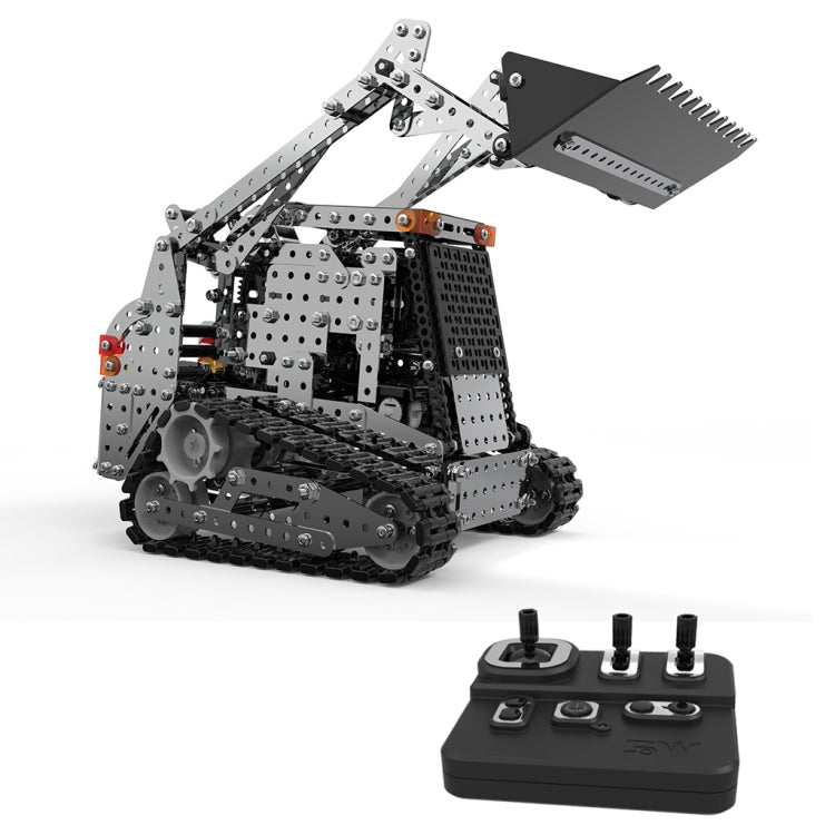 MoFun SW(RC)-008 2.4G Wireless Remote Control 10-channel Caterpillar Forklift Children DIY Stainless Steel Assembled Toy - RC Cars by MoFun | Online Shopping UK | buy2fix
