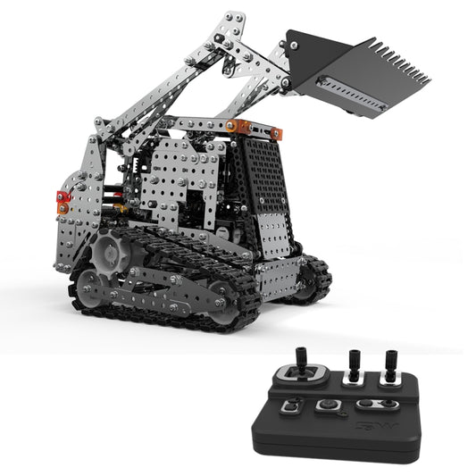 MoFun SW(RC)-008 2.4G Wireless Remote Control 10-channel Caterpillar Forklift Children DIY Stainless Steel Assembled Toy - RC Cars by MoFun | Online Shopping UK | buy2fix