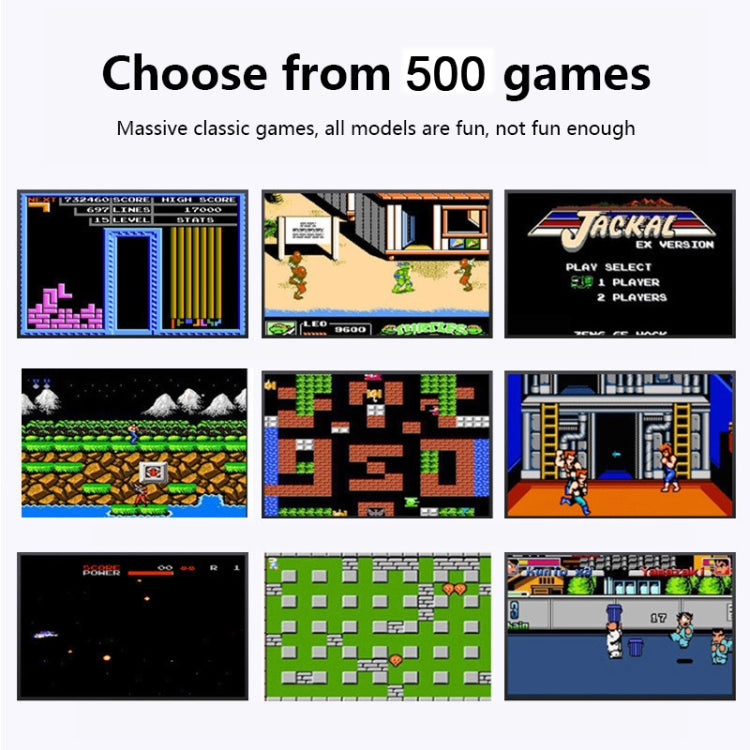 MK500 Macaron Mini Retro Classic Handheld Game Console for Kids Built-in 500 Games, Support AV Output(Grey) by buy2fix