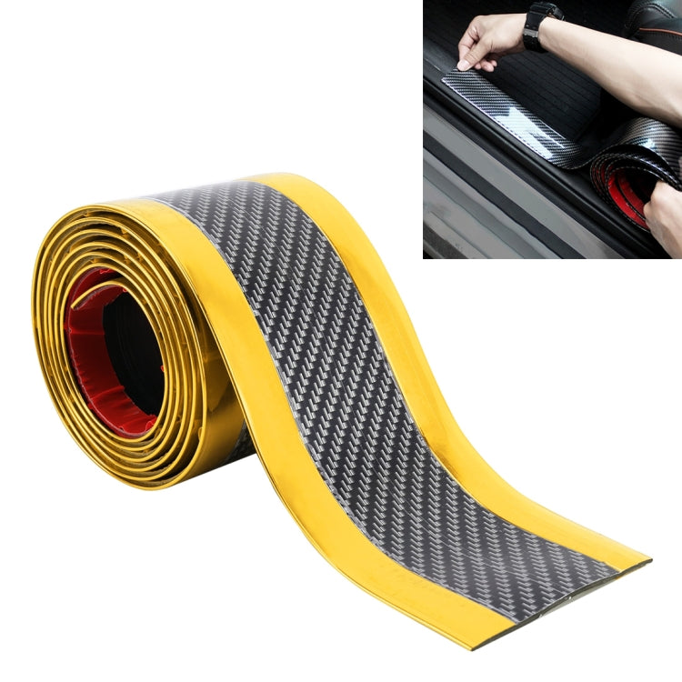 Universal Electroplate Carbon Fibre Car Door Threshold Decoration Strip Decorative Sticker, Size : 3CM x 2M(Gold) by buy2fix