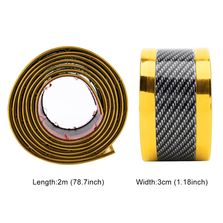 Universal Electroplate Carbon Fibre Car Door Threshold Decoration Strip Decorative Sticker, Size : 3CM x 2M(Gold) by buy2fix