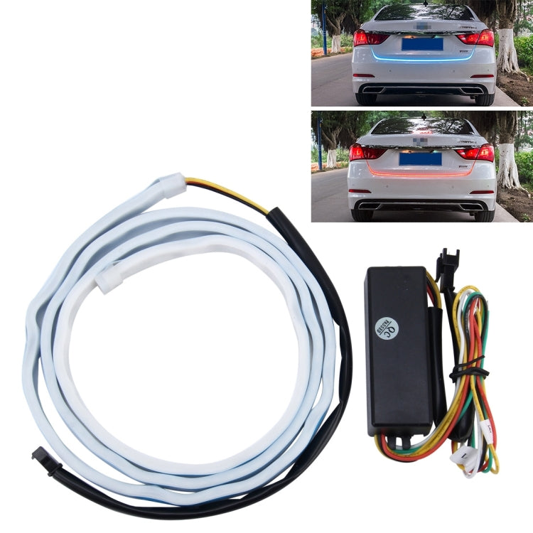 1.5m Car Auto Waterproof Universal Four Color Rear Flowing Light Tail Box Lights with Tail Light Controller, Ice Blue Light Driving Light, White Light Reversing Light, Red Light Brake Light, Yellow Light Turn Signal Light, LED Lamp Strip Tail Decoration by buy2fix