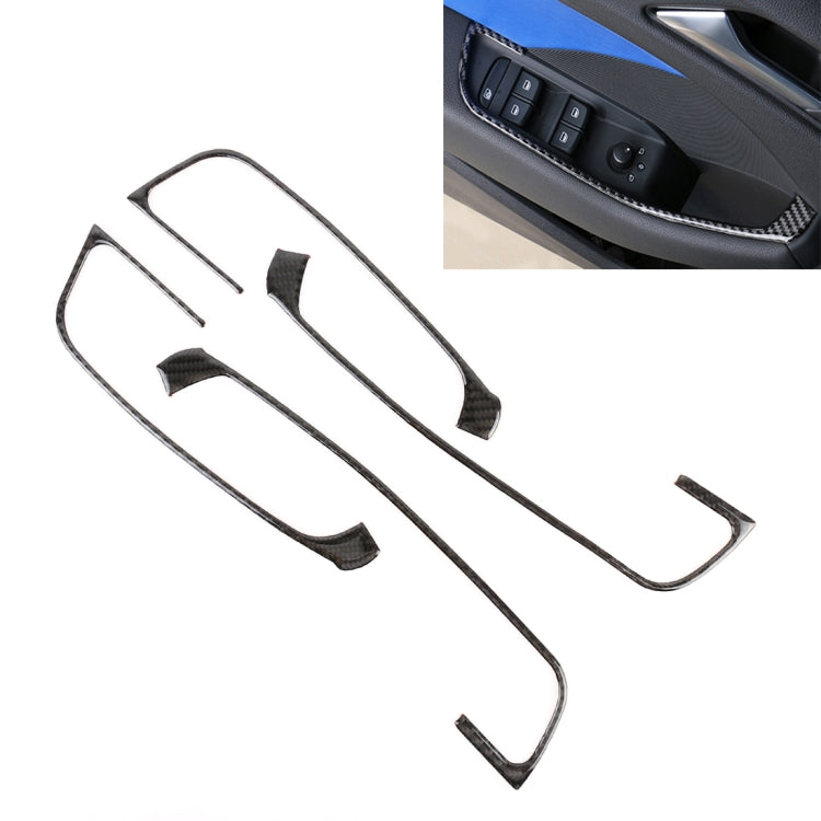 4 PCS Car Carbon Fiber Door Button Decorative Frame for Audi A3 2014-2018 by buy2fix