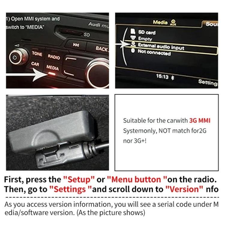 Car Wireless MMI 3G+ Bluetooth AUX Audio Cable Wiring Harness for Audi AMI / Volkswagen MDI by buy2fix