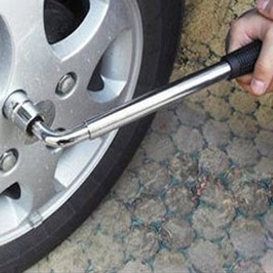 Clé à molette télescopique avec adaptateurs de douille réversibles de 17 mm, 19 mm, 21 mm et 23 mm et poignée antidérapante étendue de 14,4 pouces à 20,5 pouces