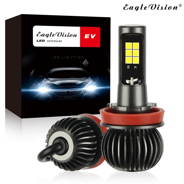 2 PCS EV15 H8 / H11 DC9-32V / 6W / IP67 Car LED Double Color Fog Light, Cold White Light + Amber Light - Fog / Driving Lights by buy2fix | Online Shopping UK | buy2fix