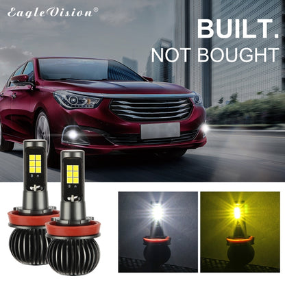 2 PCS EV15 H8 / H11 DC9-32V / 6W / IP67 Car LED Double Color Fog Light, Cold White Light + Amber Light - Fog / Driving Lights by buy2fix | Online Shopping UK | buy2fix