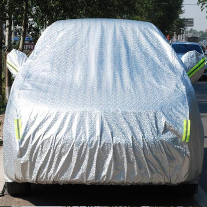 Aluminum Film PEVA Cotton Wool Anti-Dust Waterproof Sunproof Anti-frozen Anti-scratch Heat Dissipation SUV Car Cover with Warning Strips, Fits Cars up to 4.7m(183 inch) in Length by buy2fix