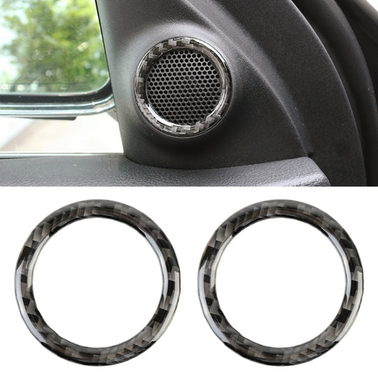 2 PCS Car Front Horn Carbon Fiber Decorative Sticker for Jeep Grand Cherokee 2014-2017