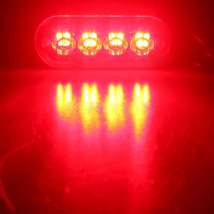 DC 12V-24V 2W 4LEDs SMD-2835 Lamps 17 Flash Patterns 3 Lines Car Flash Lamp Waterproof Car Truck Emergency Strobe Flash Warning Light, Cable Length: 90cm by buy2fix