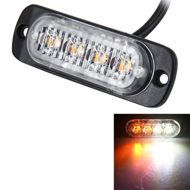 DC 12V-24V 2W 4LEDs SMD-2835 Lamps 17 Flash Patterns 3 Lines Car Flash Lamp Waterproof Car Truck Emergency Strobe Flash Warning Light, Cable Length: 90cm by buy2fix