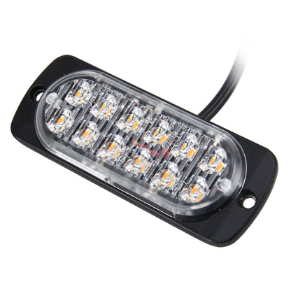 DC 12V-24V 2W 12LEDs SMD-2835 Lamps 17 Flash Patterns 3 Lines Car Flash Lamp Waterproof Car Truck Emergency Strobe Flash Warning Light, Cable Length: 90cm by buy2fix