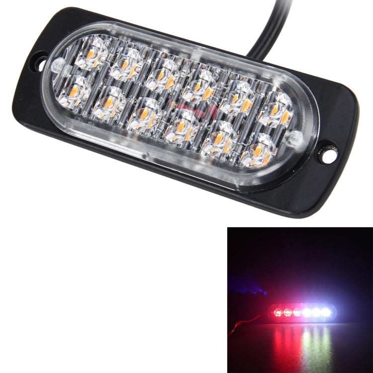 DC 12V-24V 2W 12LEDs SMD-2835 Lamps 17 Flash Patterns 3 Lines Car Flash Lamp Waterproof Car Truck Emergency Strobe Flash Warning Light, Cable Length: 90cm by buy2fix