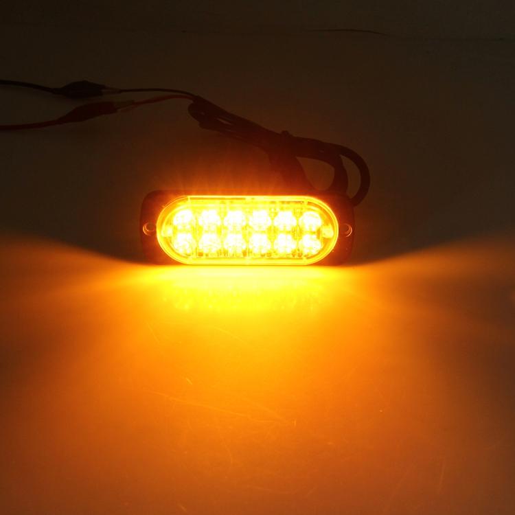 DC 12V-24V 2W 12LEDs SMD-2835 Lamps 17 Flash Patterns 3 Lines Car Flash Lamp Waterproof Car Truck Emergency Strobe Flash Warning Light, Cable Length: 90cm by buy2fix