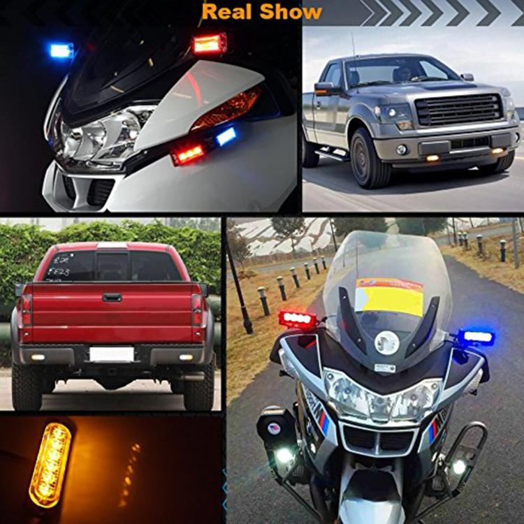 DC 12V-24V 2W 12LEDs SMD-2835 Lamps 17 Flash Patterns 3 Lines Car Flash Lamp Waterproof Car Truck Emergency Strobe Flash Warning Light, Cable Length: 90cm by buy2fix