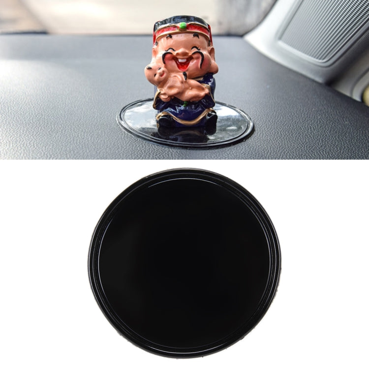 Car Auto Round Soft Rubber Dashboard Anti-slip Pad Mat for Phone / GPS/ MP4/ MP3, Diameter: 8cm(Black) by buy2fix