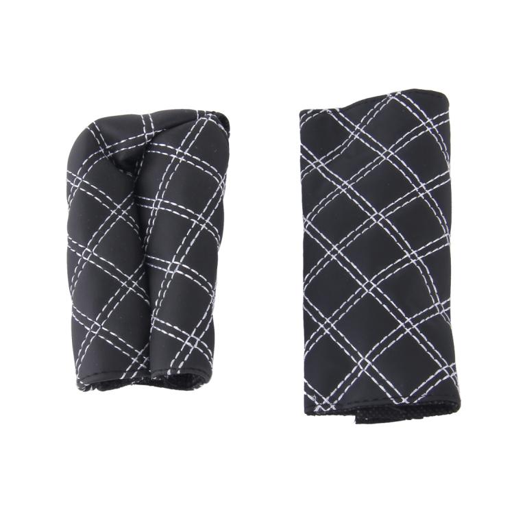 2 PCS Car Hand Brake Cover Shift Knob Gear Stick Cushion Sets Cover Car Accessory Interior Decoration Pad(White) - Shift Knob by buy2fix | Online Shopping UK | buy2fix
