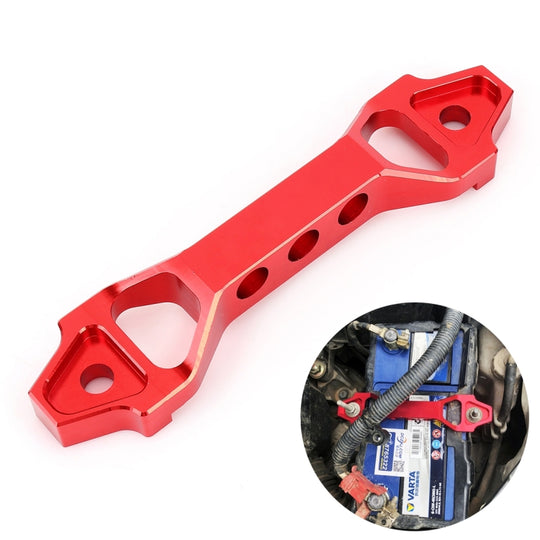 Support de pince d'arrimage de batterie en acier inoxydable à arc court universel pour voiture, taille: 18,2 x 4,5 x 2 cm (rouge)