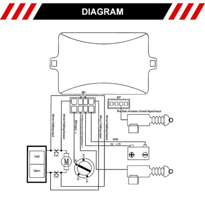 Universal Auto Side Mirror Folding System Car Side Mirror Folding Controller by buy2fix
